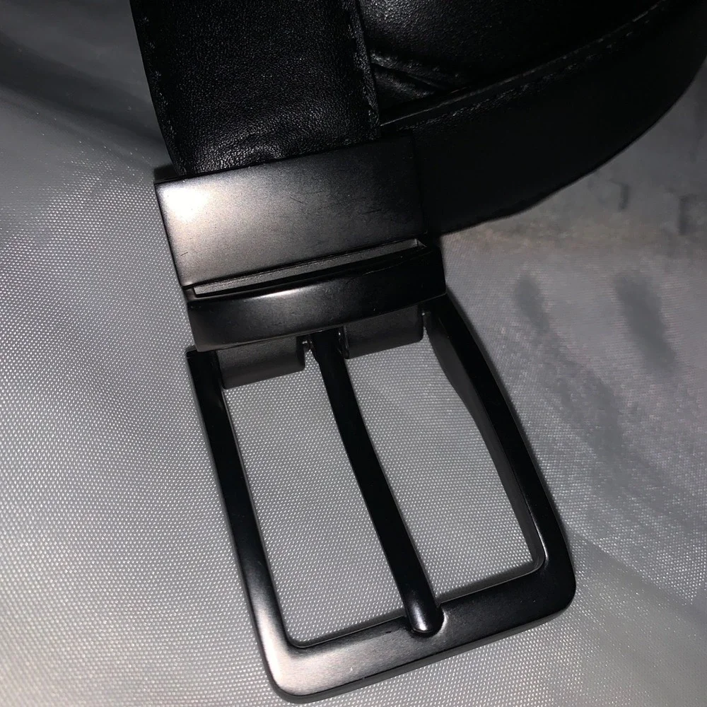 Mens Reversible Leather Belt Black Brown Gunmetal Buckle Dress Accessory‎ 15